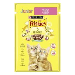 hrana za mačke, piščanec v omaki, friskies junior, 85 g