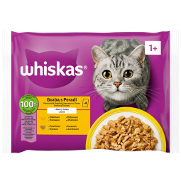 hrana za mačke, piščanec in puran, whiskas, 4 x 85 g
