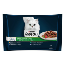 mokra hrana za mačke kunec, jagnjetina, teletina in piščanec gourmet, purina, 4x85g