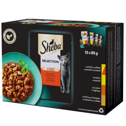 hrana za mačke, mesni izbor, sheba, 12 x 85 g