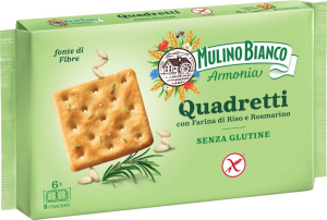 riževi krekerji z rožmarinom brez glutena, mulino bianco, 200 g
