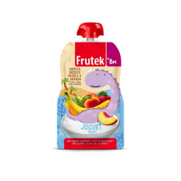 kaša jabolko, breskev, hruška, banana in jogurt, frutek, 100 g
