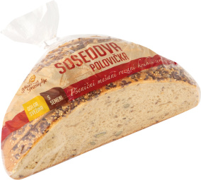 rezani pšenični mešani kruh s semeni sosedova polovička, pekarna grosuplje, pakirano, 400 g