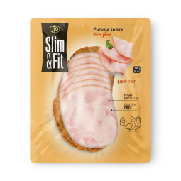 narezek, dimljena puranja šunka mega, slim & fit, pakirano, 100 g