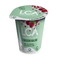 jogurt z okusom maline brez dodanega sladkorja in sladil lca, zelene doline, 150g
