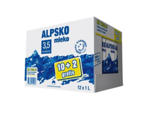 trajno polnomastno alpsko mleko, 3,5 % m.m., ljubljanske mlekarne, 10x1 l + 2 l gratis