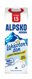 trajno pol posneto alpsko mleko brez laktoze, 1,5 % m.m., ljubljanske mlekarne, 1 l