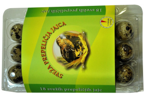 prepeličja jajca, redek, 18/1