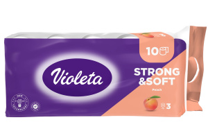 toaletni papir strong & soft, breskev, violeta, 3 slonji, 10/1