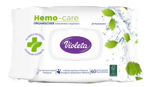 vlažni toaletni papir hemo care, violeta, 60/1
