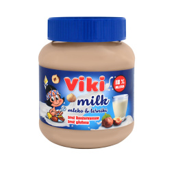 kremni namaz, mleko in lešnik, viki, 350 g