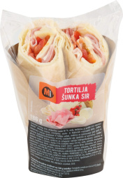 tortilja s šunko in sirom, minute, 186 g
