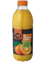 sok, 100 % pomaranča, minute, 1 l