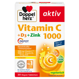 prehransko dopolnilo aktiv, vitamin c 1000 + d3 + zink, doppelherz, 30/1