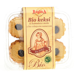 bio kamutovi keksi z višnjevim namazom, regina, 150 g