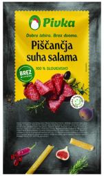 narezek piščančja suha salama, pivka, pakiran, 100 g