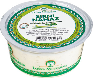 sirni namaz s čebulo in drobnjakom, loška mlekarna, 150 g