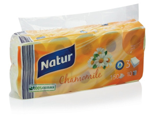 toaletni papir, kamilica, natur, 3-slojni, 10/1