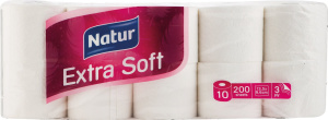 toaletni papir extra soft, natur, 3-slojni, 10/1