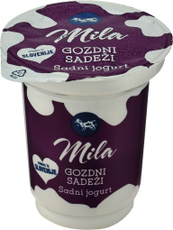sadni jogurt, gozdni sadeži, mila