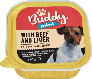hrana za pse mini, govedina in jetra, buddy, 150 g