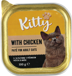 hrana za mačke s piščancem in zajcem, kitty, 100 g