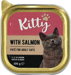 hrana za mačke z lososom, kitty, 100 g
