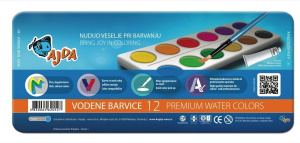vodene barvice v kovinski škatli, ajda