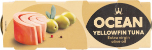 tuna ocean yellowfin v ekstra deviškem oljčnem olju, ocean, 3 x 70 g