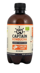 napitek kombucha, ingver in limona, captain kombucha, 400 ml