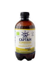 napitek kombucha, ananas in breskev, captain kombucha, 400 ml