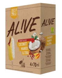 sladoled na palčki, chia in mango, al!ve, 4 x 70 ml