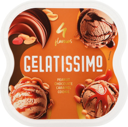sladoled quattro, choco peanut, gelatissimo, 1,65 l
