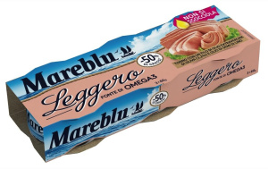 tuna leggero z omega 3 v oljčnem in lanenem olju, mareblu, 3 x 60 g