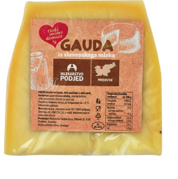 poltrdi mastni sir gauda, 45 % m. m., pakirano, cena za kg