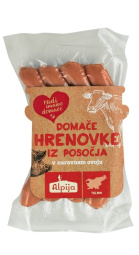 domače hrenovke iz posočja, pakirane, kz tolmin, pakirano, 290 g