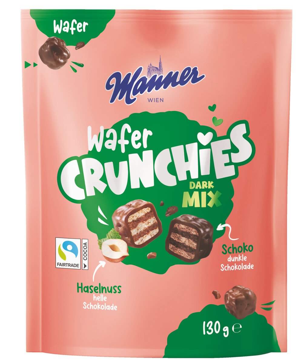 Mini napolitanke Crunchie, temni mix, Manner, 130 g