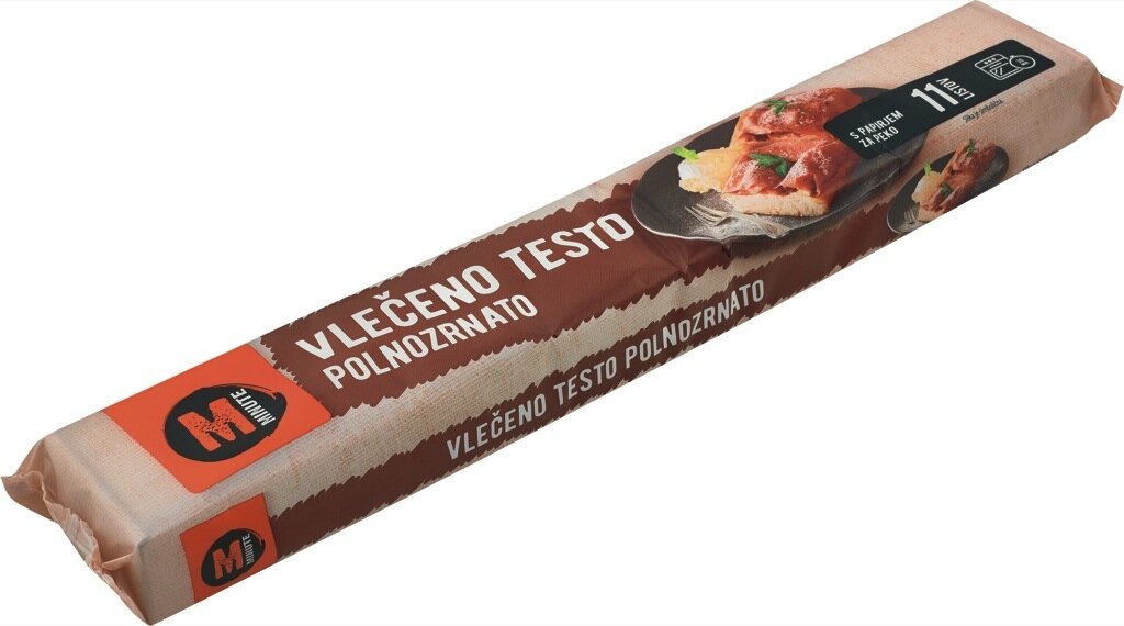 Sveže vlečeno testo, polnozrnato ali navadno, Mercator, 500 g